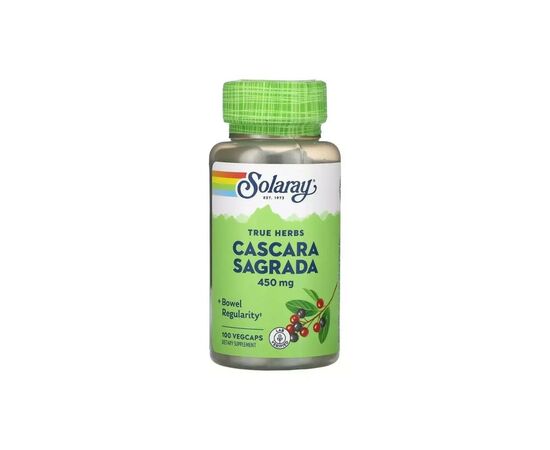 Травы Solaray Каскара Саграда, 450 мг, Cascara Sagrada, 100 вегетарианских капс (SOR01120)