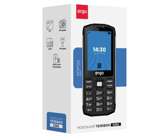 Мобільний телефон Ergo E282 Black, зображення 7 Мобільний телефон Ergo E282 Black, зображення 7