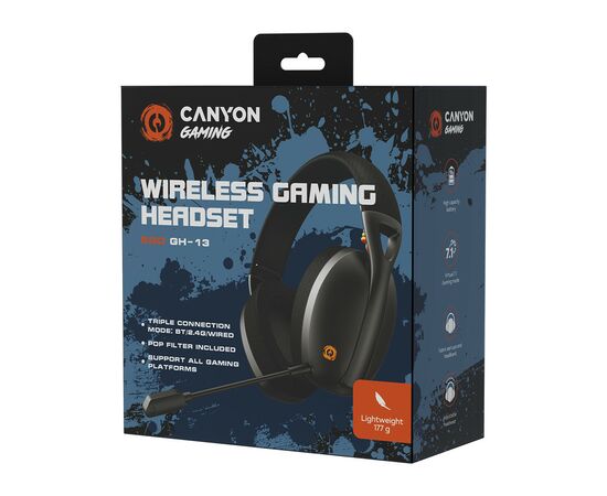 Наушники Canyon GH-13 Ego Wireless Gaming 7.1 Black (CND-SGHS13B), изображение 8 Наушники Canyon GH-13 Ego Wireless Gaming 7.1 Black (CND-SGHS13B), изображение 8