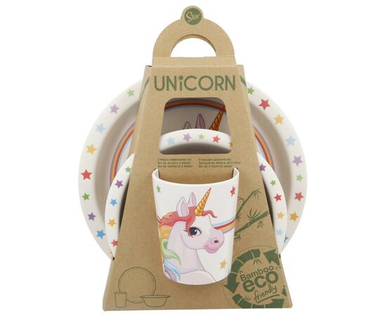 Набор детской посуды Stor Unicorns, Bamboo Set (Stor-01005), изображение 2 Набор детской посуды Stor Unicorns, Bamboo Set (Stor-01005), изображение 2