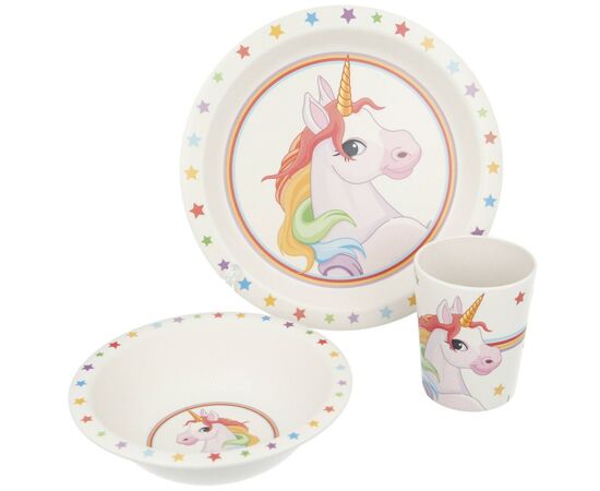 Набір дитячого посуду Stor Unicorns, Bamboo Set (Stor-01005)