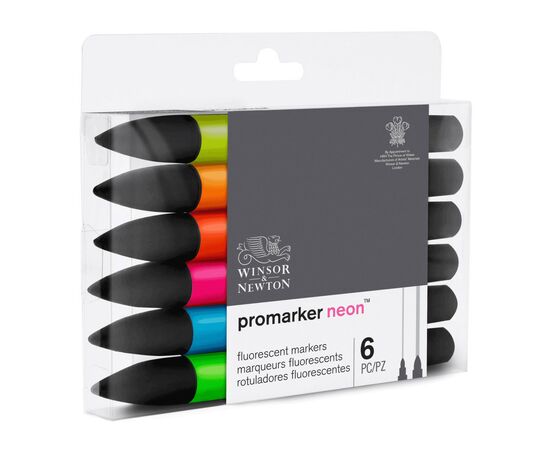 Маркер Winsor&Newton набір двосторонніх маркерів Неон, 6 шт (884955070611), зображення 4 Маркер Winsor&Newton набір двосторонніх маркерів Неон, 6 шт (884955070611), зображення 4