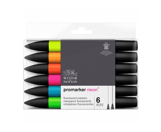 Маркер Winsor&Newton набор двусторонних маркеров Неон, 6 шт (884955070611)