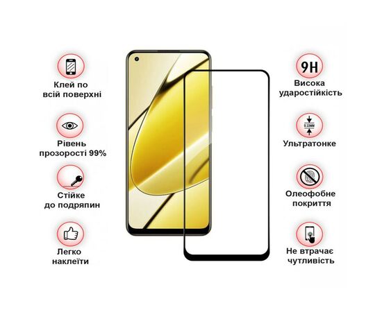 Стекло защитное BeCover Realme 11 4G Black (710510), изображение 3 Стекло защитное BeCover Realme 11 4G Black (710510), изображение 3