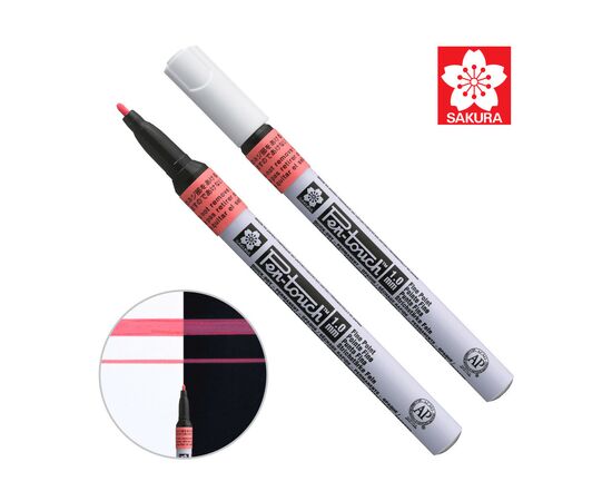 Маркер Sakura Pen-Touch Червоний, флуоресцентний, тонкий (FINE) 1мм (084511322721)