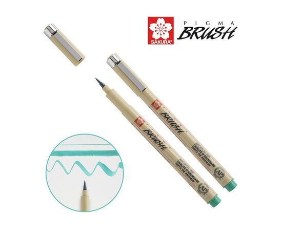 Лайнер Sakura кисть PIGMA Brush, Зеленый (084511352100)