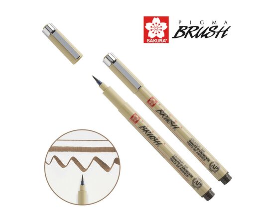 Лайнер Sakura кисть PIGMA Brush, Сепия (084511352155)