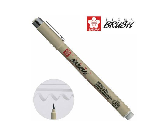 Лайнер Sakura кисть PIGMA Brush, Серый светлый (084511333000)