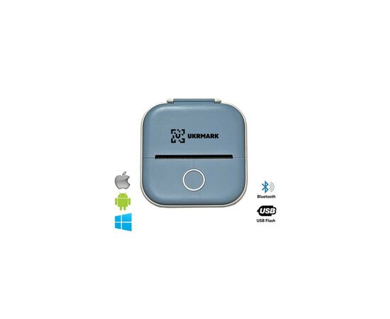 Принтер чеков UKRMARK P02BL Bluetooth, голубой (00936)