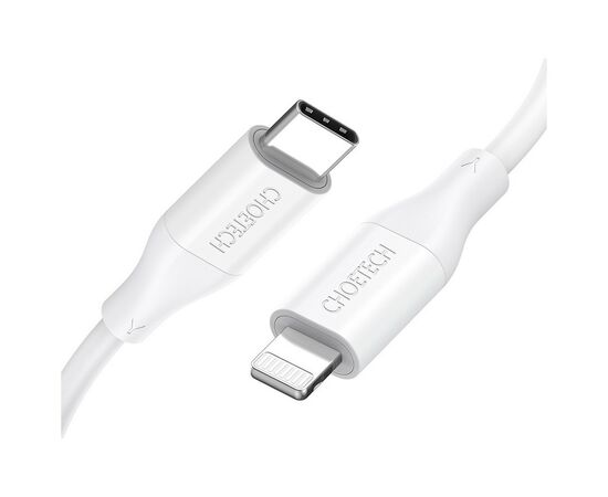 Дата кабель USB-С to Lightning 1.0m USB2.0 30W MFI Choetech (IP0040-WH), изображение 2 Дата кабель USB-С to Lightning 1.0m USB2.0 30W MFI Choetech (IP0040-WH), изображение 2