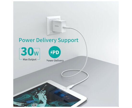 Дата кабель USB-С to Lightning 1.0m USB2.0 30W MFI Choetech (IP0040-WH), изображение 4 Дата кабель USB-С to Lightning 1.0m USB2.0 30W MFI Choetech (IP0040-WH), изображение 4