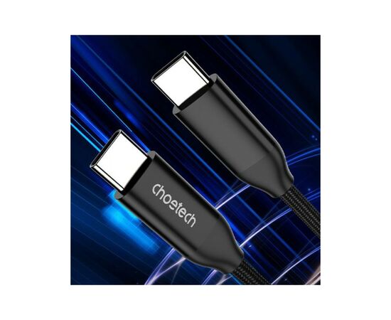 Дата кабель USB-С to USB-С 1.0m 240W USB2.0 Choetech (XCC-1035-BK), изображение 5 Дата кабель USB-С to USB-С 1.0m 240W USB2.0 Choetech (XCC-1035-BK), изображение 5