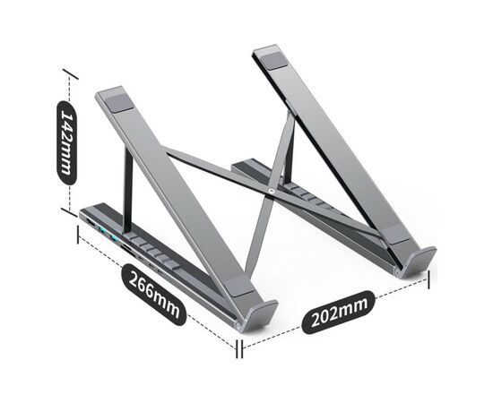 Порт-репликатор Choetech USB-C 7-in-1 (HDMI/PD/картридер/USB-A/USB-C) Docking Station (HUB-M48-GY), изображение 3 Порт-репликатор Choetech USB-C 7-in-1 (HDMI/PD/картридер/USB-A/USB-C) Docking Station (HUB-M48-GY), изображение 3