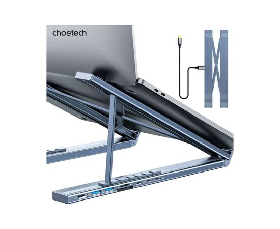 Порт-репликатор Choetech USB-C 7-in-1 (HDMI/PD/картридер/USB-A/USB-C) Docking Station (HUB-M48-GY), изображение 4 Порт-репликатор Choetech USB-C 7-in-1 (HDMI/PD/картридер/USB-A/USB-C) Docking Station (HUB-M48-GY), изображение 4