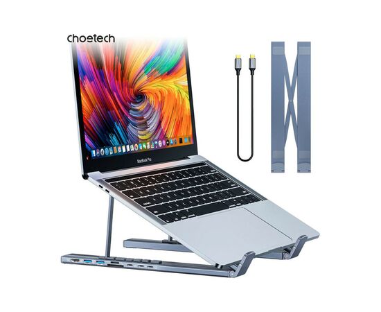 Порт-репликатор Choetech USB-C 7-in-1 (HDMI/PD/картридер/USB-A/USB-C) Docking Station (HUB-M48-GY), изображение 5 Порт-репликатор Choetech USB-C 7-in-1 (HDMI/PD/картридер/USB-A/USB-C) Docking Station (HUB-M48-GY), изображение 5