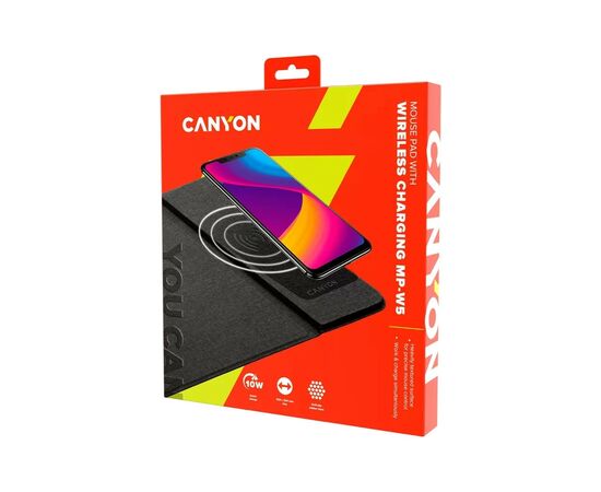 Коврик для мышки Canyon MP-W5 Mouse Mat with wireless charger (CNS-CMPW5), изображение 4 Коврик для мышки Canyon MP-W5 Mouse Mat with wireless charger (CNS-CMPW5), изображение 4