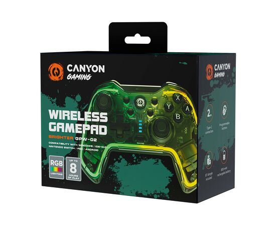 Геймпад Canyon GPW-02 Brighter Wireless RGB 5in1 iOS/Nintendo Crystal (CND-GPW02), изображение 5 Геймпад Canyon GPW-02 Brighter Wireless RGB 5in1 iOS/Nintendo Crystal (CND-GPW02), изображение 5