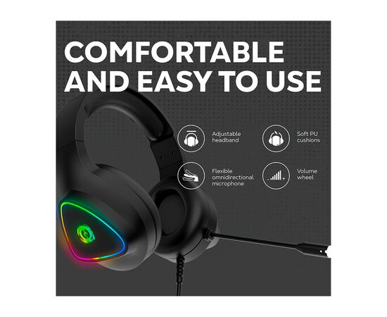 Навушники Canyon GH-6 Shadder Gaming 3.5 мм RGB Black (CND-SGHS6B), зображення 8