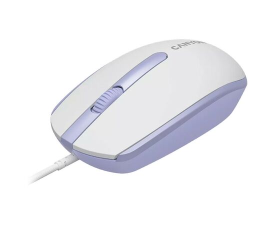 Мышка Canyon M-10 USB White Lavender (CNE-CMS10WL), изображение 2 Мышка Canyon M-10 USB White Lavender (CNE-CMS10WL), изображение 2