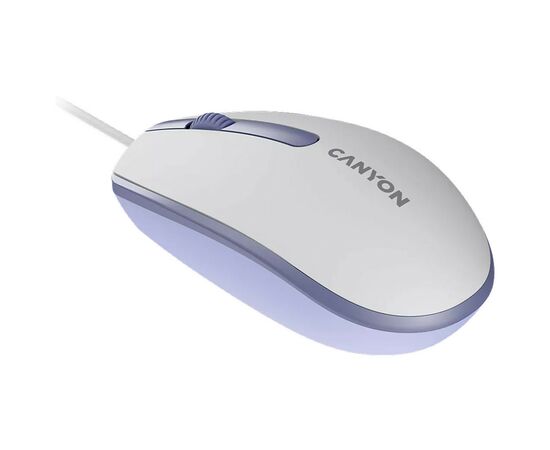Мышка Canyon M-10 USB White Lavender (CNE-CMS10WL), изображение 3 Мышка Canyon M-10 USB White Lavender (CNE-CMS10WL), изображение 3