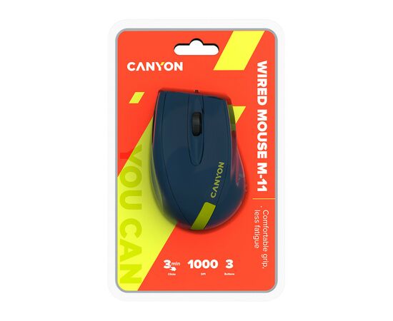 Мышка Canyon M-11 USB Blue/Yellow (CNE-CMS11BY), изображение 5 Мышка Canyon M-11 USB Blue/Yellow (CNE-CMS11BY), изображение 5