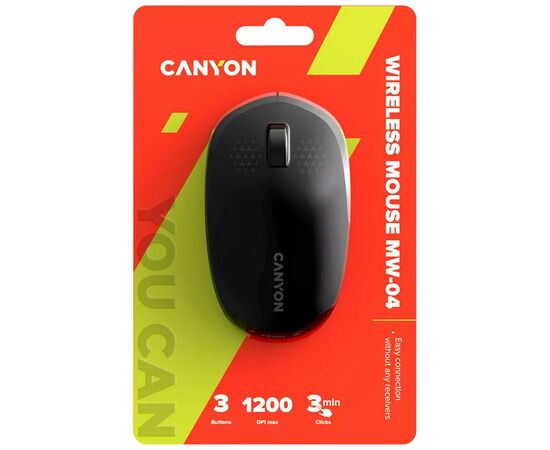 Мышка Canyon MW-04 Bluetooth Black (CNS-CMSW04B), изображение 6 Мышка Canyon MW-04 Bluetooth Black (CNS-CMSW04B), изображение 6