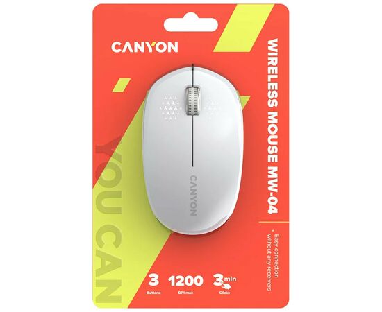 Мышка Canyon MW-04 Bluetooth White (CNS-CMSW04W), изображение 6 Мышка Canyon MW-04 Bluetooth White (CNS-CMSW04W), изображение 6