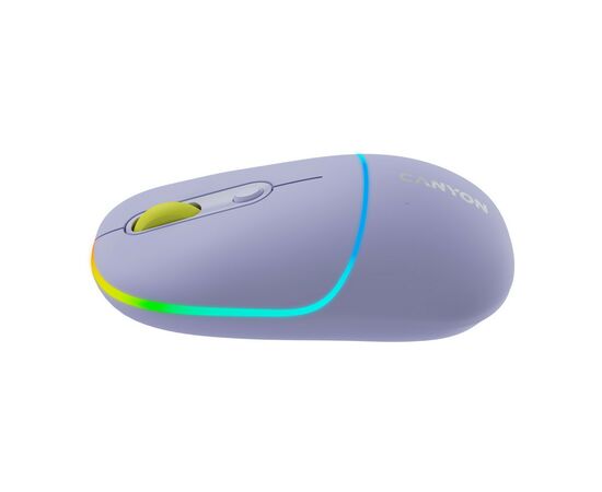 Мышка Canyon MW-22 Dual Band RGB Wireless Mountain Lavender (CNS-CMSW22ML), изображение 2 Мышка Canyon MW-22 Dual Band RGB Wireless Mountain Lavender (CNS-CMSW22ML), изображение 2
