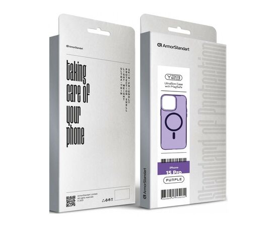 Чохол до мобільного телефона Armorstandart Y23 MagSafe Apple iPhone 15 Pro Transparent Purple (ARM68340), зображення 4 Чохол до мобільного телефона Armorstandart Y23 MagSafe Apple iPhone 15 Pro Transparent Purple (ARM68340), зображення 4