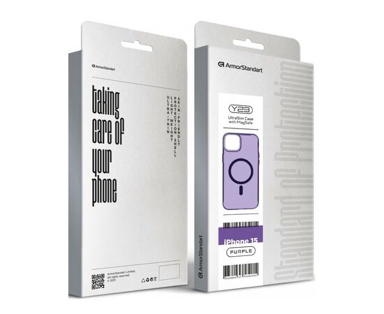 Чохол до мобільного телефона Armorstandart Y23 MagSafe Apple iPhone 15 Transparent Purple (ARM68567), зображення 4