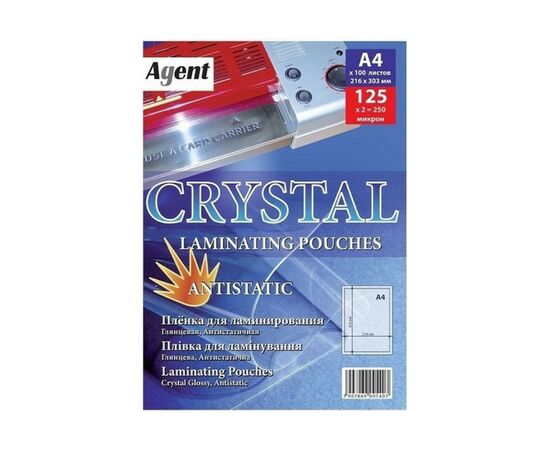 Плівка для ламінування Agent глянц. А4 80мкн. ANTISTATIC (100 шт.) (3140012)