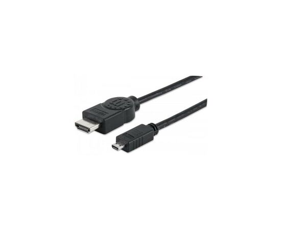 Кабель мультимедийный HDMI A to HDMI D (micro), 2.0m Manhattan (324427), изображение 2 Кабель мультимедийный HDMI A to HDMI D (micro), 2.0m Manhattan (324427), изображение 2