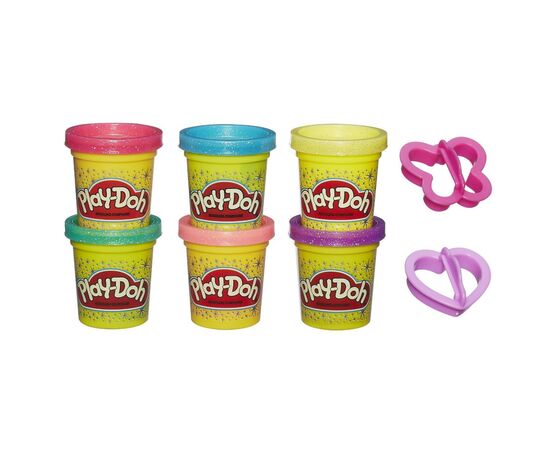 Набор для творчества Hasbro Play-Doh пластилин из 6 баночек Блестящая коллекция (A5417), изображение 2 Набор для творчества Hasbro Play-Doh пластилин из 6 баночек Блестящая коллекция (A5417), изображение 2