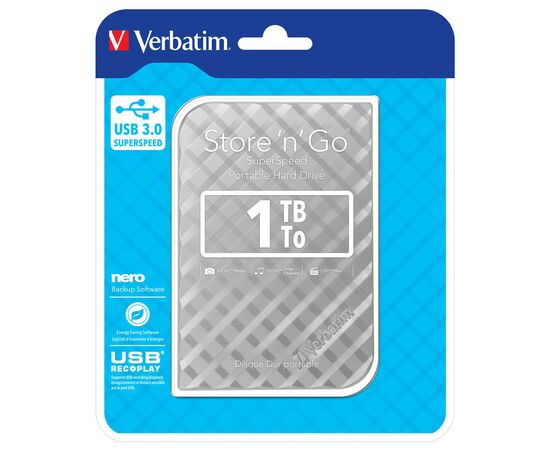 Внешний жесткий диск 2.5" 1TB Verbatim (53197), изображение 4 Внешний жесткий диск 2.5" 1TB Verbatim (53197), изображение 4