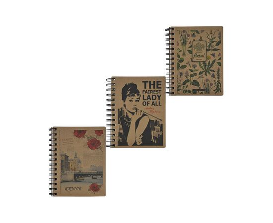 Блокнот Buromax spiral side, В6, 96sheets, KRAFT, square (assorted) (BM.2479), изображение 2 Блокнот Buromax spiral side, В6, 96sheets, KRAFT, square (assorted) (BM.2479), изображение 2