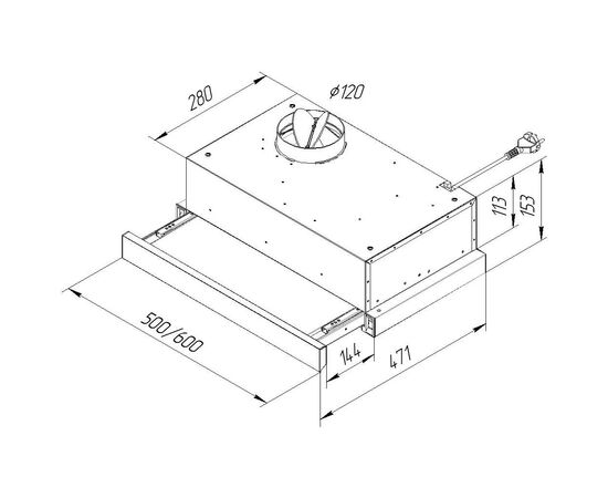 Вытяжка кухонная Pyramida TL 60 SLIM BL, изображение 6 Вытяжка кухонная Pyramida TL 60 SLIM BL, изображение 6