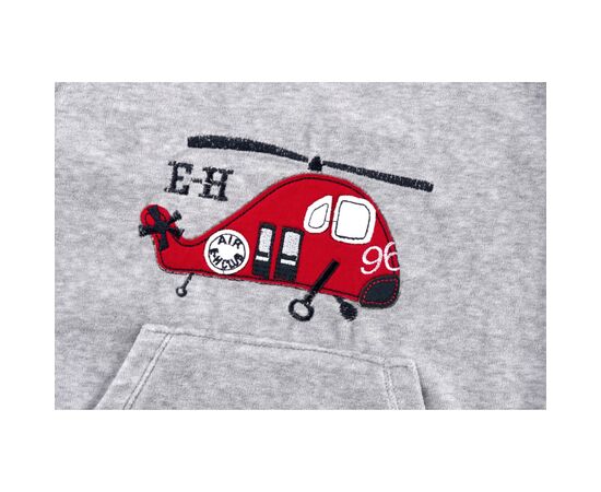 Набор детской одежды Breeze велюровый с вертолетом и штанишками в звездочку (8113-74/B-gray), изображение 5 Набор детской одежды Breeze велюровый с вертолетом и штанишками в звездочку (8113-74/B-gray), изображение 5