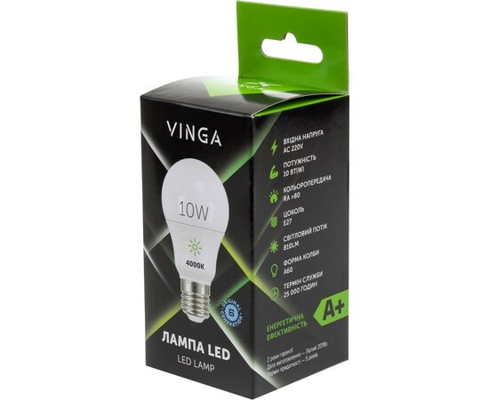 Лампочка Vinga VL-A60E27-104L, изображение 4 Лампочка Vinga VL-A60E27-104L, изображение 4