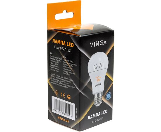 Лампочка Vinga VL-A60E27-123L, изображение 2 Лампочка Vinga VL-A60E27-123L, изображение 2