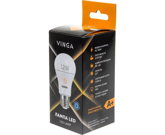 Лампочка Vinga VL-A60E27-123L, изображение 4 Лампочка Vinga VL-A60E27-123L, изображение 4