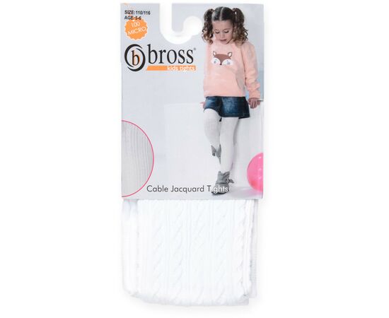 Колготки Bross в косички (2561-5-6G-white), изображение 4 Колготки Bross в косички (2561-5-6G-white), изображение 4