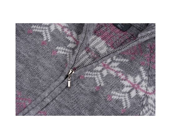 Кофта Tossy в'язана на блискавці сіра з орнаментом (326-92G-gray), зображення 3