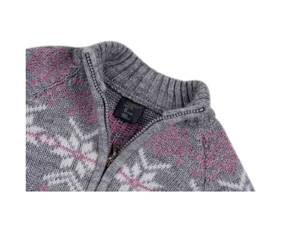 Кофта Tossy в'язана на блискавці сіра з орнаментом (326-92G-gray), зображення 4