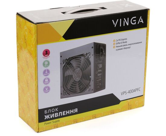 Блок питания Vinga 400W (VPS-400APFC), изображение 10 Блок питания Vinga 400W (VPS-400APFC), изображение 10