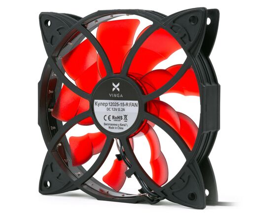 Кулер для корпуса Vinga 12025-15-R, изображение 3 Кулер для корпуса Vinga 12025-15-R, изображение 3