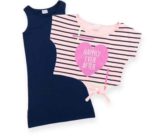 Платье Breeze с сердцем в комплекте с топом (9051-128G-blue-peach)