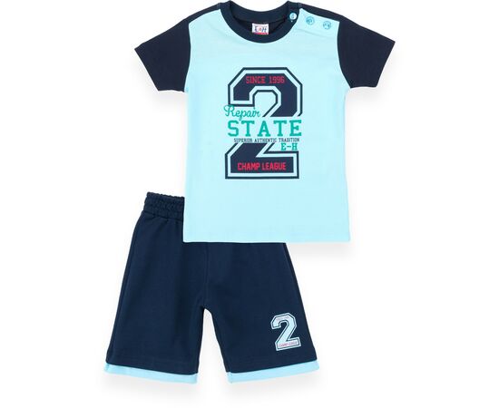 Набір дитячого одягу Breeze футболка з гудзиками з шортами (8922-98B-blue)