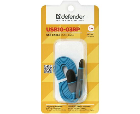 Дата кабель USB10-03BP USB - Micro USB/Lightning, blue, 1m Defender (87487), изображение 5 Дата кабель USB10-03BP USB - Micro USB/Lightning, blue, 1m Defender (87487), изображение 5