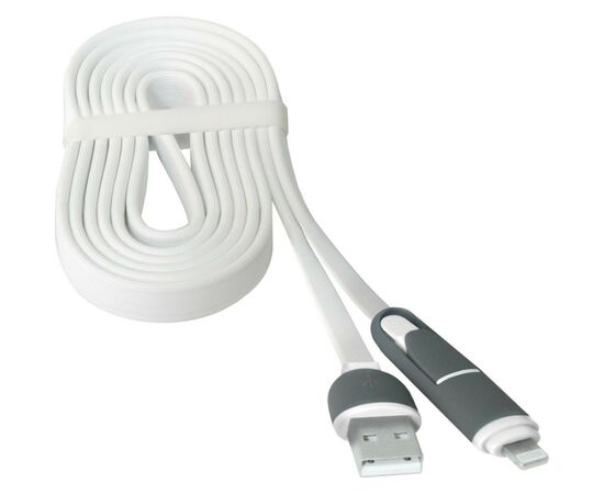 Дата кабель USB10-03BP USB - Micro USB/Lightning, white, 1m Defender (87493), изображение 4 Дата кабель USB10-03BP USB - Micro USB/Lightning, white, 1m Defender (87493), изображение 4