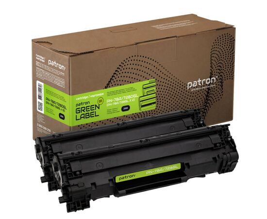 Картридж Patron HP LJ CE278A/CANON 728 GREEN Label (DUAL PACK) (PN-78A/728DGL)
